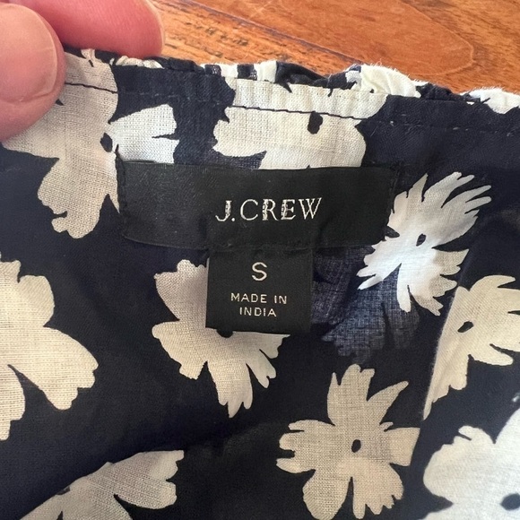 JCrew Scattered Daisies Ruffled Embroidered Popover Blouse / small - Picture 5 of 11